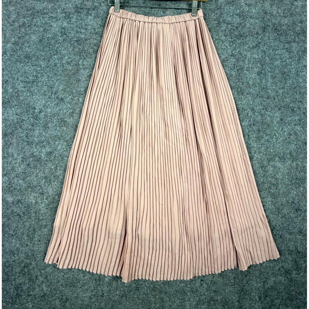Uniqlo Pleated Maxi Skirt Women Small Pink Beige Ballet‎ Fairy Flowy Romantic